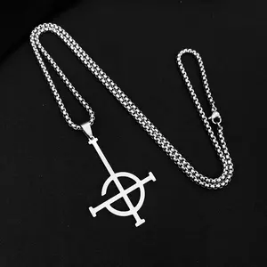 【PANG Jewelry】Fashion Punk-Style Ghost (A Kind of Spirit) Ghostly Rock Band Stainless Steel Pendant Necklace Accessory