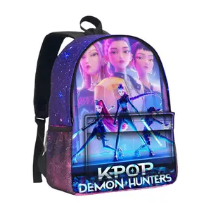 Kpop Demon Hunters Costume Galaxy Backpack for Boys, Girls, Teens, Boys' Pack for School, Kids' Bookbags with Padded Laptop Compartment