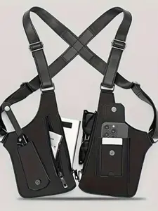 Casual Shoulder Bag Underarm Wallet Pocket Phone Dual Strap Shoulder Bag, Anti-Theft Hidden Design, Sporty Style, All Seasons, Adjustable Crossbody Bag