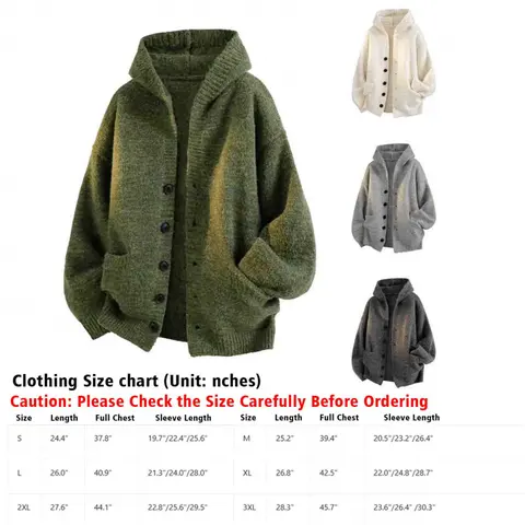 Men’s Knit Long Hooded Cardigan Sweater - Knot-Accented, Comfy, Mohair-Style, Long-Sleeve, Loose-Fit, Soft Outerwear for Casual Autumn-Winter Tops, Comfy Men's Cardigans