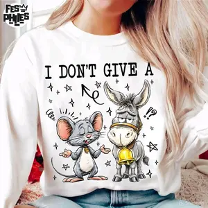 I Don't Give A Rats Ass • T-shirt Tee Shirt Comfortable Unisex Top Sublimation Casual Graphic Shirts Cute Funny Sarcastic Sarcasm Humor Mouse Rat Donkey