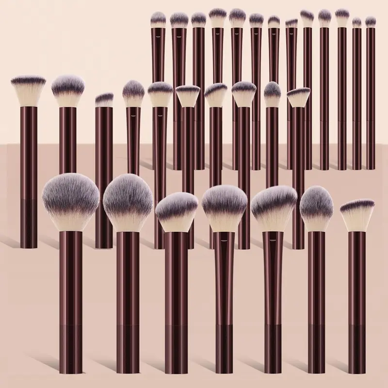 Makeup Brush Set with Storage Bag, 30pcs/set Soft Long Handle Makeup Brush, Professional Makeup Tools for Women & Girls, Cosmetic Brush Set, Soft Makeup Brushes