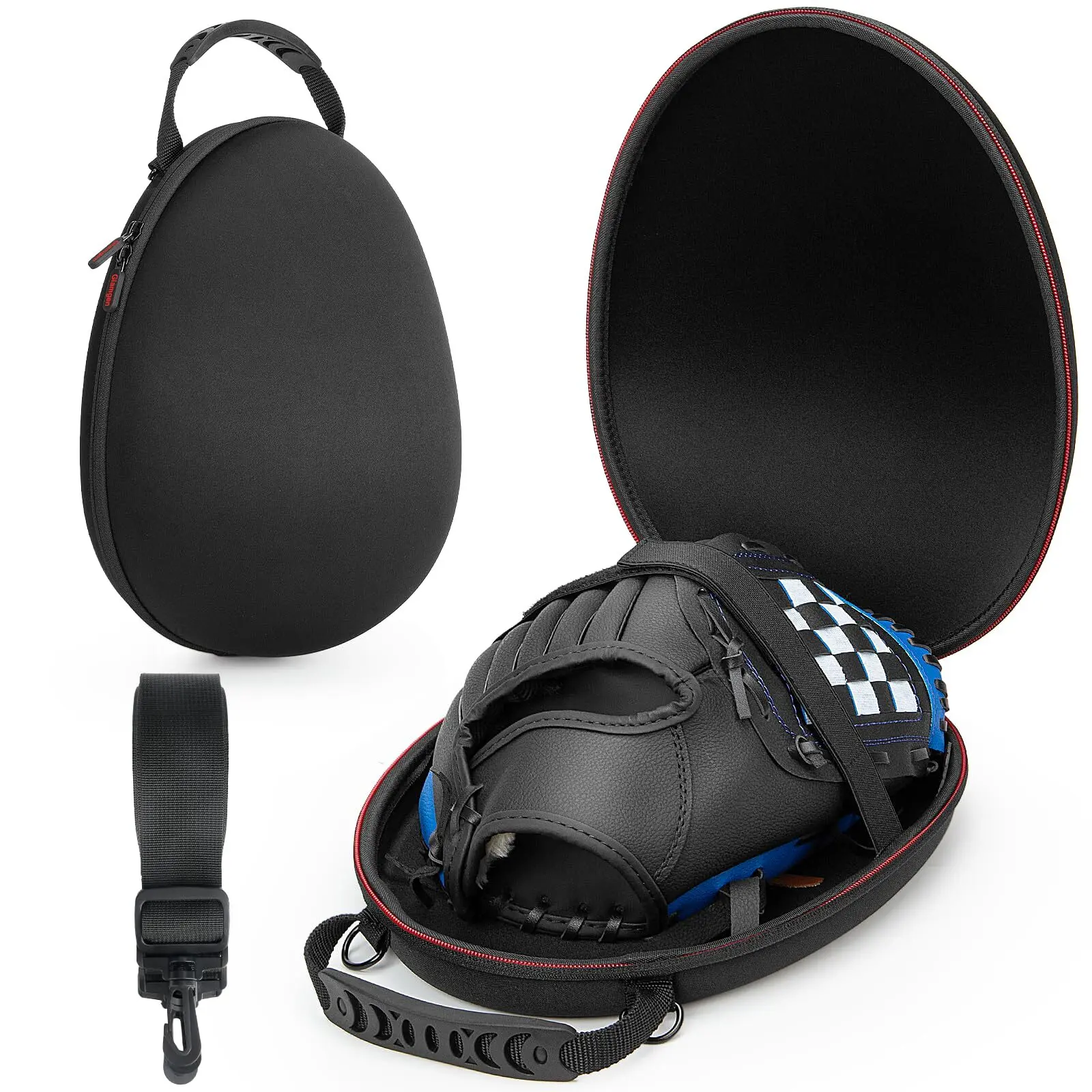Baseball Glove Case Baseball Glove Bag for 9.5-12 Inch Toddler Gloves Adult Softball Glove Protector Case Hardshell Baseball Glove Holder Glove Storage Carrier Box with Adjustable Shoulder Strap