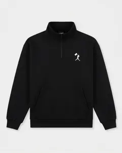 Men's Legacy Flag Sponge Fleece Quarter-Zip Baseball Top - Spandex-Blended Jacket, Uniform Tops - Black