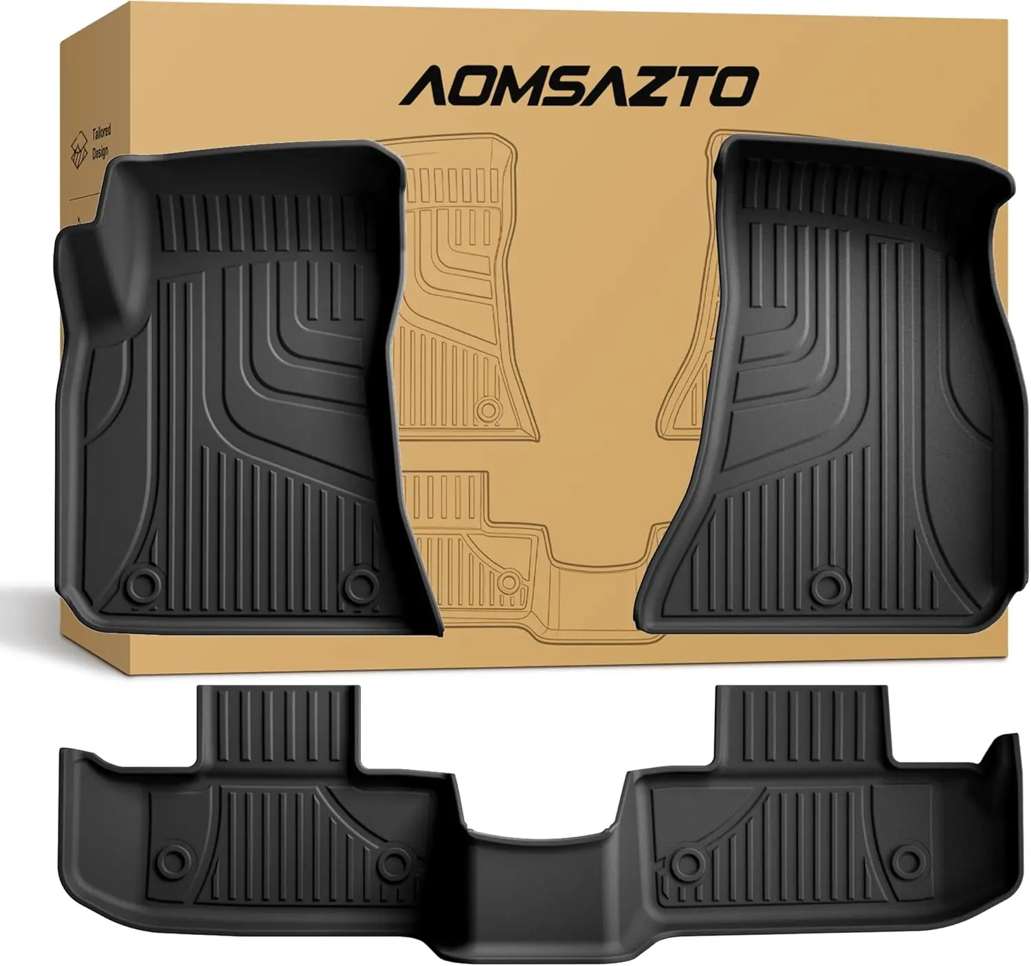 AOMSAZTO Custom Fit TPE Floor Mats for dodge ram 2015-2023 RWD Cars,  Anti-Skid Snap-Fit Complete Set, Car Interior Accessories