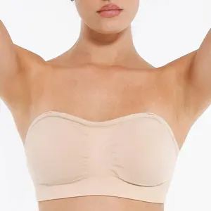 FeelinGirl Strapless Bra for Women Seamless Wireless Bralette - Strapless Support, Adjustable & Padded, Full Coverage