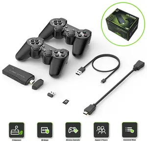 Wireless Retro Gaming Player With 64G Memory Card, 12 Emulators, Plug And Play Video Game Stick, HD Output For TV With Dual 2.4G Wireless Controllers