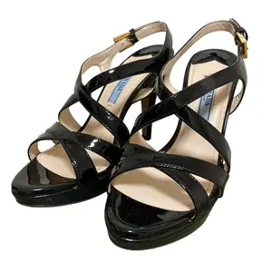 Pre-owned PRADA Patent Leather Small Leather Goods Patent Sandals