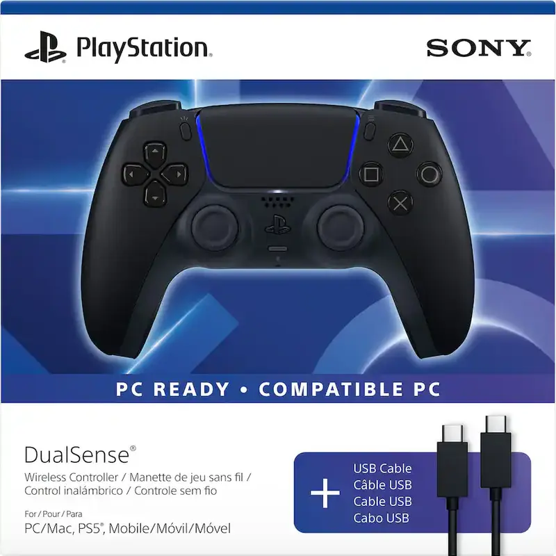 Sony DualSense Wireless Controller + USB Cable, PC Ready - Black