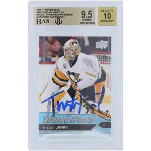 Tristan Jarry Pittsburgh Penguins Autographed 2016-17 Upper Deck Series 2 Young Guns #466 Beckett Fanatics Witnessed Authenticated 9.5/10 Rookie Card - Fanatics Authentic Certified