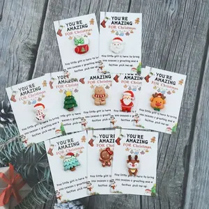 Get Ready for This Christmas, 10Pcs Cute Christmas Greeting Card Set, Santa/Snowman/Reindeer/Gingerbread Man Holiday Cards for Gift