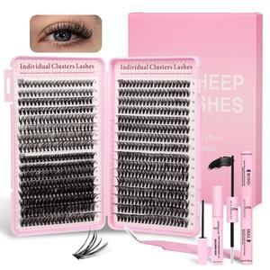 natural look eyelash extensions set, false eyelashes set & tweezers & glue & remover, professional accessories for women summer makeup, eyelash clusters, eyelash extensions kit, eyelashes clusters, makeup products