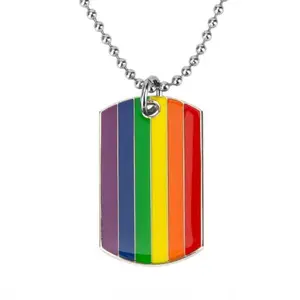 LGBTQIA+ Rainbow Pride Dog Tag Necklace