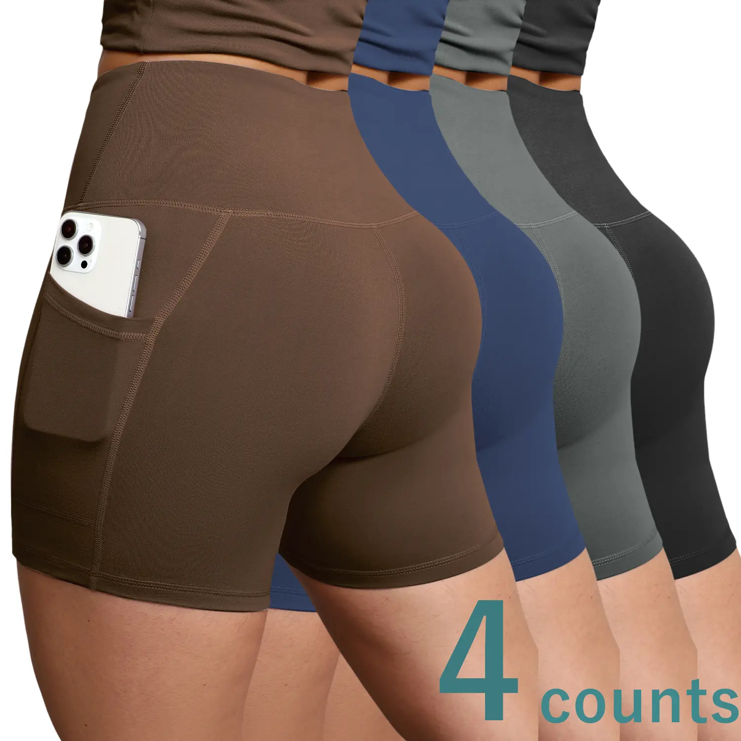 Black + Dark Gray + Navy Blue + Coffee