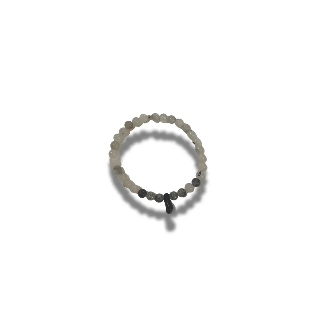 Tourmalinated Quartz & Jet Fist (Mano de Figa)
