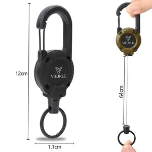 3 in 1 Retractable Keychain Tool with Steel Wire Rope - Multi-Functional Outdoor Sport Accessory