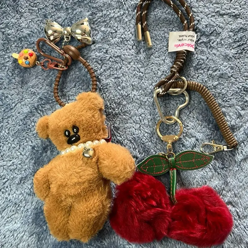 Cute Plush Teddy Bag Charm, Mini Stuffed Keychain Accessory for Handbags, Purses, Backpacks