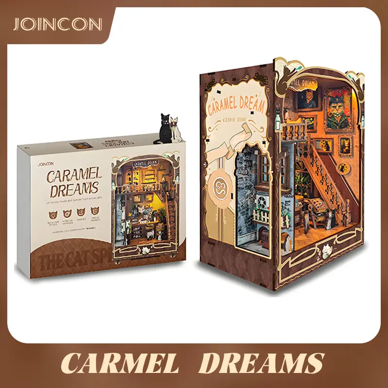 Joincon Handcrafted 3D Wooden Book Nook Kit, Wooden Puzzles, Stress-Relief Shelf Puzzle for Adults 14+, Easter DIY Woodwork Craft Gift Project