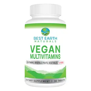 Vegan MultiVitamins - 80 Essential Vitamins, Minerals, Antioxidants, Herbs & Enzymes for Daily Wellness & Vitality