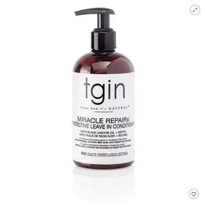 tgin Miracle RepairX Leave-In Conditioner with Black Castor Oil & Biotin, Hydrating Moisturizer for Damaged Hair and Split Ends, Cruelty & Artificial Color Free, 13 oz