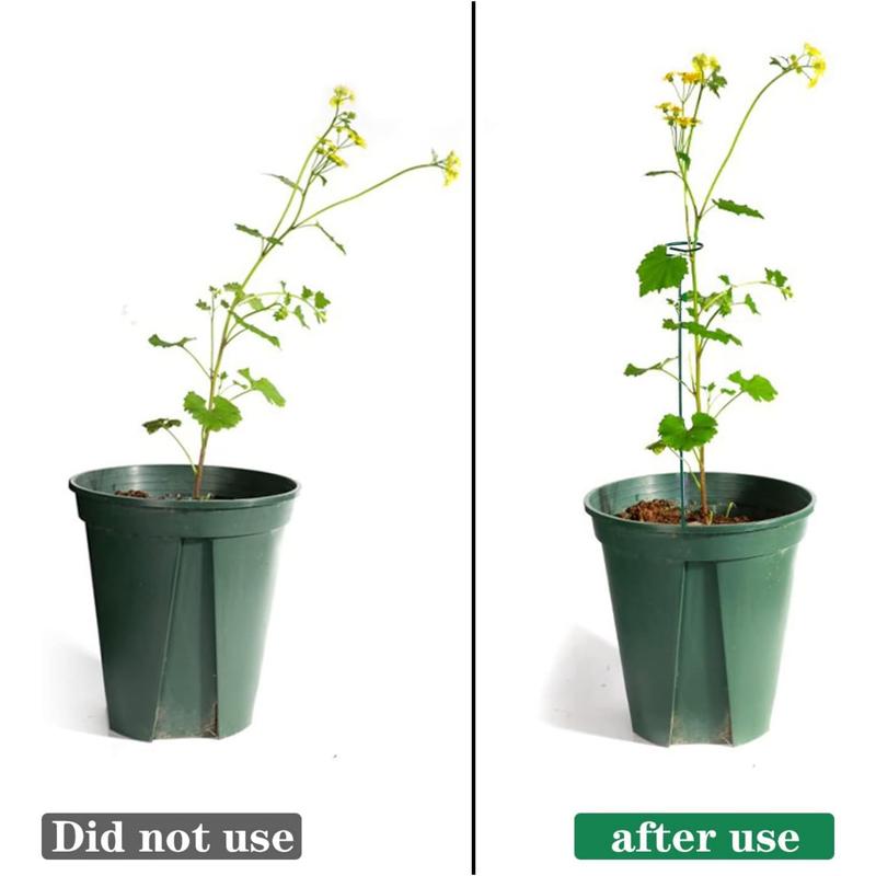 4 Pack Green Plant Stakes Set,16 Inches Plant Support Stakes for Outdoor Plants,Garden Flower,Tomato,Fasteners & Hooks,Christmas Party Gifts,Hand Tools Kits