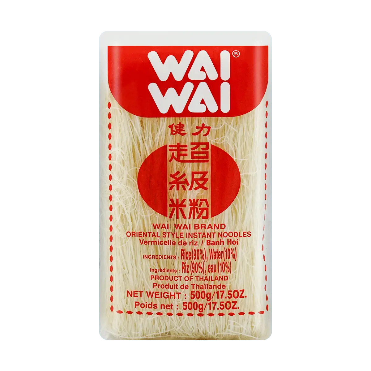 WAIWAI Silver Thread Rice Noodles 500g - Authentic Vietnamese Pho Noodles for Quick & Delicious Meals