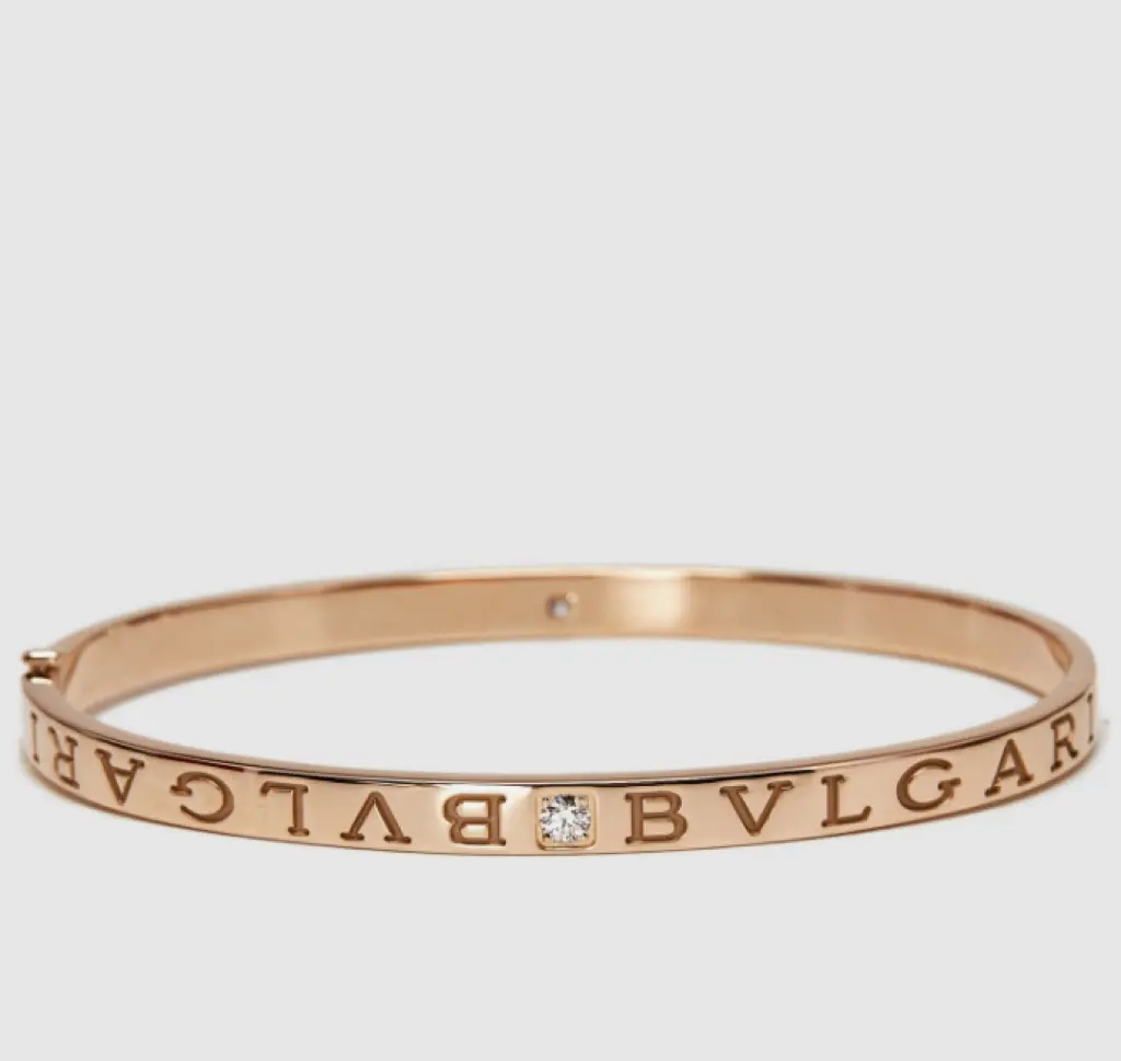 Pre-owned Bvlgari B.zero1 Essential bracelet 18k rose gold, 2 dias，full set
