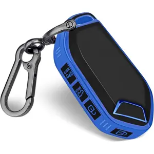 Blue for KIA Key Fob Cover with keychian,TPU Protection Key Case Compatible with Telluride 2023 2024 2025 EV5 Sorento K4 K5 GT-Line Remote Smart Key Fob Protector (Blue)
