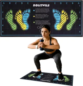 31.5" x 13.8" Anti Slip Squat Mat – Exercise Floor Pad with Foot Position Guides for Home Workouts