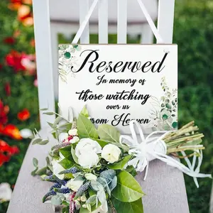 Wedding Reservation Sign Wooden Memorial for Deceased, Wedding Wood Memorial Plaque, Celebrate Heaven Ceremony, Restaurant Seat Banner (eucalyptus)