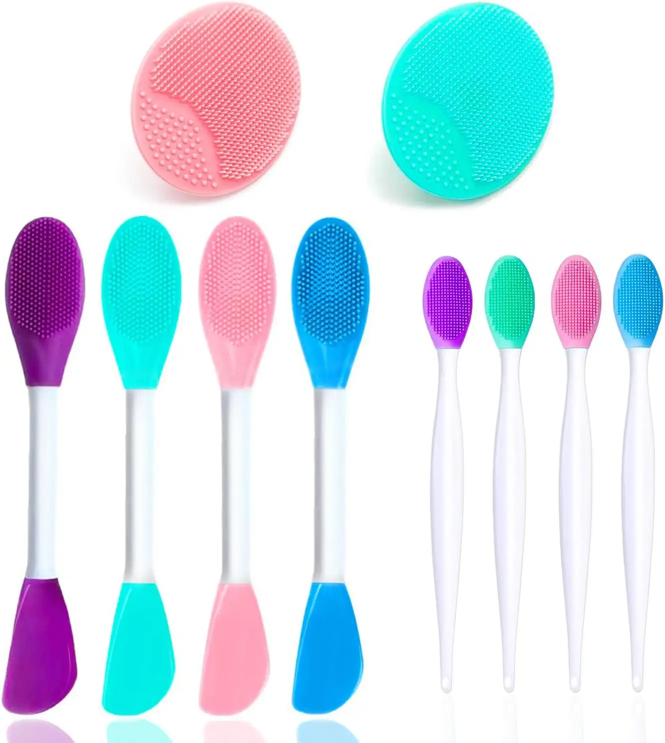 Halloween Gift  10-Piece Silicone Face Scrubber Set – Lip Scrub, Facial Cleansing & Exfoliating Brushes for Deep Cleaning, Blackhead & Pore Care