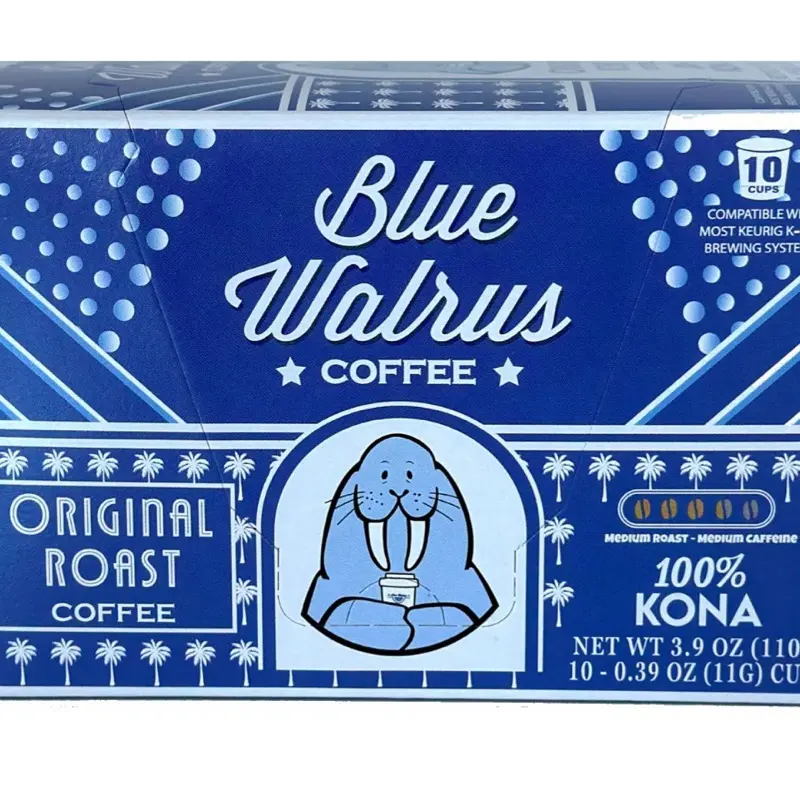Blue Walrus - 100% Kona Coffee - Medium Roast - 10 Count Single Serve K-Cup  Pods Gourmet Premium Coffee Pods - TikTok Shop