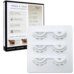 Pro Lash No. 00 ProWear Professionally Styled Lash Clusters - Easiest to Apply Eyelash Cluster - 10+ Day Eyelashes - Waterproof Lashes Clusters - 3 Sets - Natural No. 00 - Black