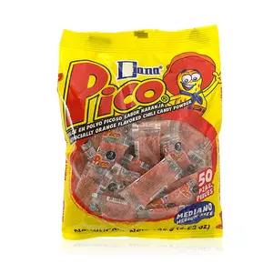 Diana Pico Orange Flavored Chili Candy Powder, 50 Pieces, Mexican Candy, Dulces Mexicanos Snack Sugar