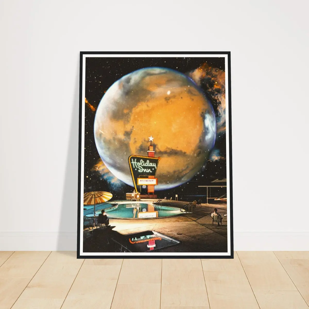 Trippy Surrealist Space Poster, Cosmic Sci-fi Art, Retro Futurism Decor, Vintage Nasa Collage, Unframed 5 Sizes, 8x12 to 27x40 Inch