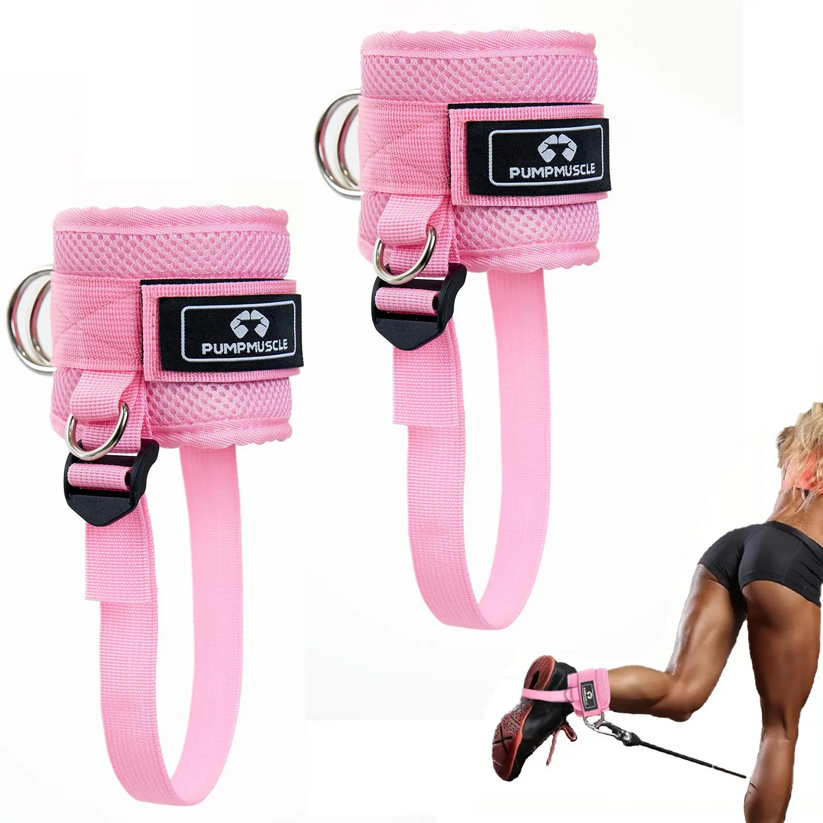 1 pair Ankle Straps for Cable Machines, Adjustable Ankle Cuff for Cable Machine, Comfort Padded Gym Workout Ankle Straps for Butts, Leg Kickbacks, Glute Weighted Ankle Strap, Legs Straps for Cable Machine, Gym Accessories, Exercise