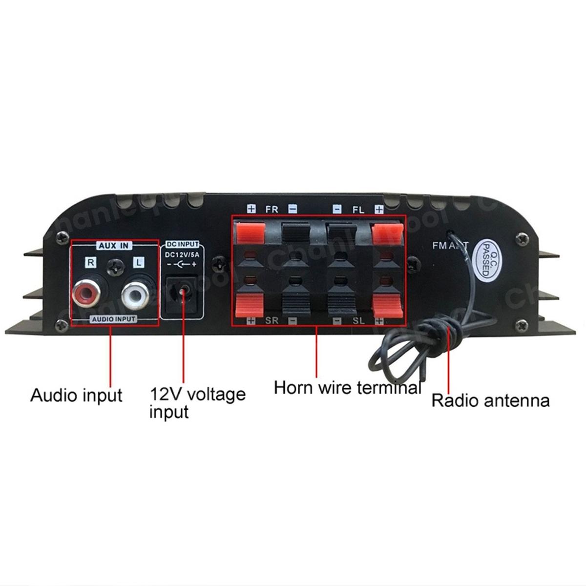 1600W Peak Power HiFi Sound Amplifier Digital 4 Channel Audio Amplifier Bluetooth Karaoke Player FM Radio Support Remote Control 1600W Peak Power HiFi Sound Amplifier Digital 4 Channel Audio Amplifier Bluetooth Karaoke Player FM Radio Support Remote Control