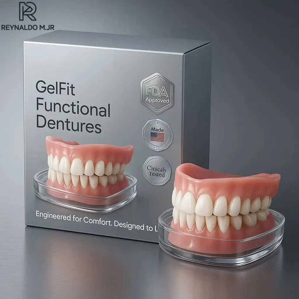 Unisex Adults All-in-1 Denture Set with Adhesive - Skin-Friendly Soft Veneers, FDA-Approved Kit with Gel, Quick Event Fix Aesthetic Functional Dentures for Daily/Photos Gaps