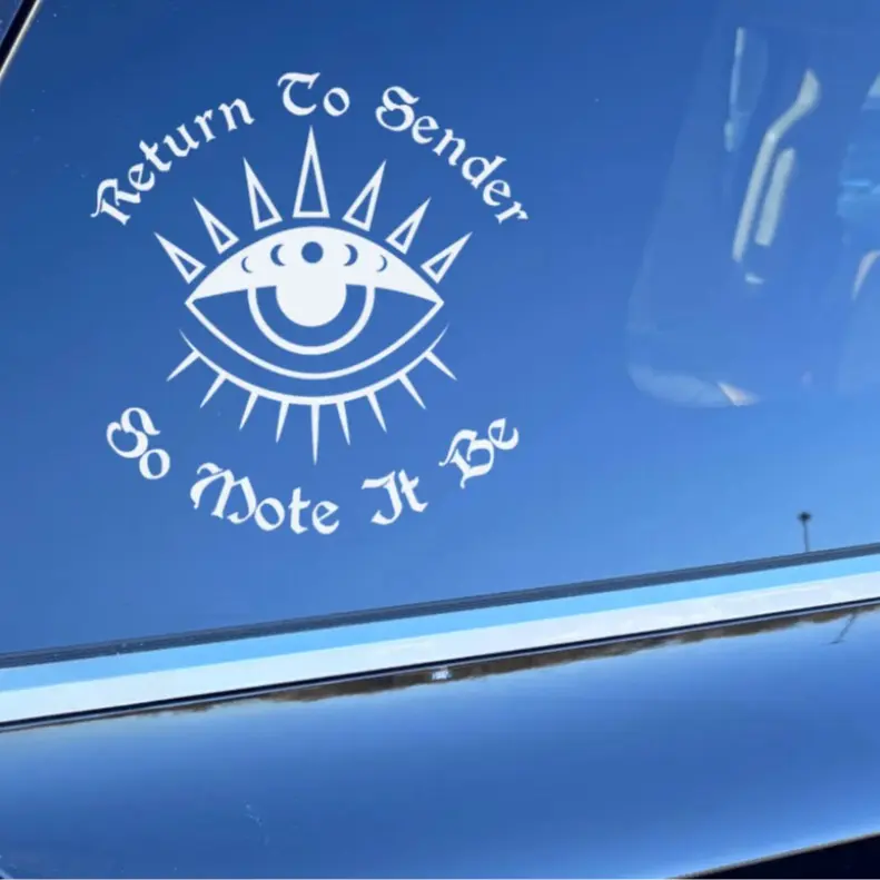 Mystical Protection Evil Eye Vinyl Car Decal – Witchy Magic Sticker for Cars, Laptops, Tumblers & More