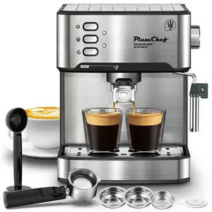 20 Bar Semi-Automatic Professional Espresso Machine with Milk Frother, Single-Double Shot, ESE Pod Compatible, Removable Water Tank - Home Barista Edition for Cappuccino, Latte