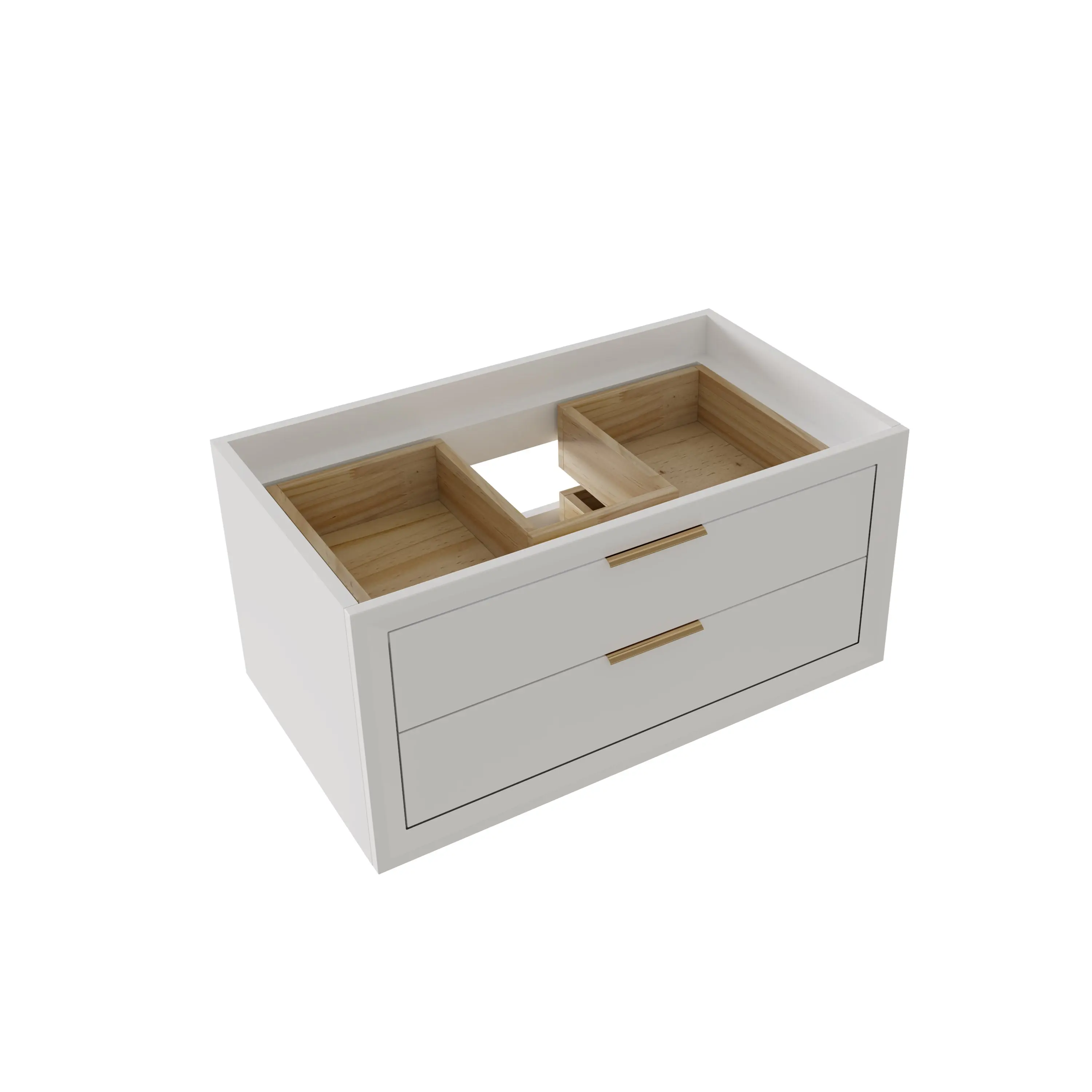 Floating Bathroom Vanity 36 Inch | Glam 36" Modern White Floating Vanity Base