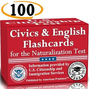 US Citizenship Flash Cards to study for the Naturalization test includes 100 USCIS illustrated questions and answers for American Civics and English ... flashcards (English and Spanish Edition),  Spanish-English Director Guiding Tool