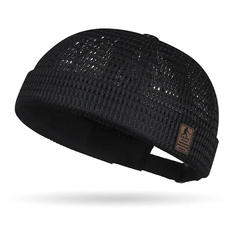 Men's Breathable Brimless Hat - Mesh Cooling Skull Cap Docker Beanie for Outdoors