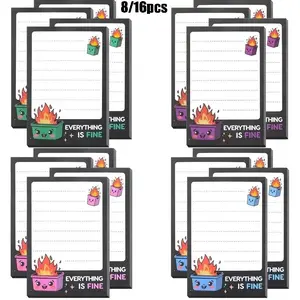 8/16Pcs Cute Pop-Up Sticky Notes Set, 3.54x2.36 Inches, Funny Office Gifts for Colleagues, Desk Accessories, Office Supplies, Fun Note Pads
