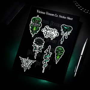 Vicious Venom Co Gothic Snake Sticker Sheet