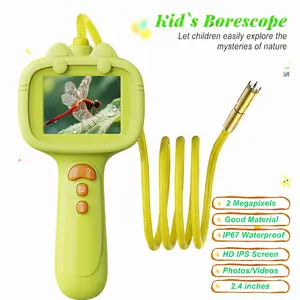 Kids Borescope with Photo & Video Camera Waterproof STEM Toy 2.4" Screen Snake camera with Lights Rechargeable Ideal Outdoor Nature Exploration Educational Gifts for Ages 3+