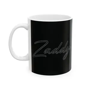 Zaddy "Father and Gentleman" Printed Ceramic Mug - 11oz Glossy Washable Reusable Coffee & Tea Cup, Reuse-Friendly Kitchen Drinkware Gift