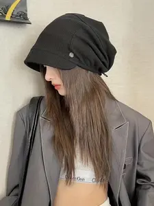 Women's Fall Winter Knit Beanie Hat, Casual Loose-Fitting Ruched Design, Fashionable Warm Scarf Cap, One Size Fits All