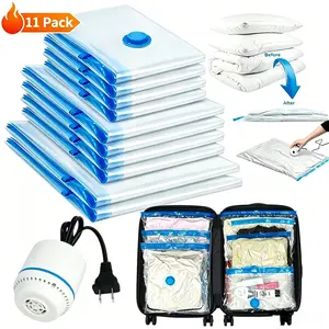 Cozy Essential Vacuum Storage Bags, Compression Space Saver Bags for Clothes, Comforters, Blankets, Pillow, Bedding, Sealer Clothing Storage,12 Comb，Electric pump。 outdoorfun