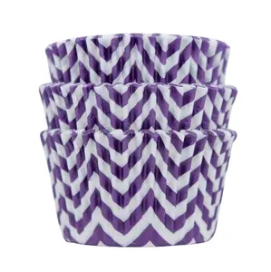Purple Chevron Cupcake Liners 50-count